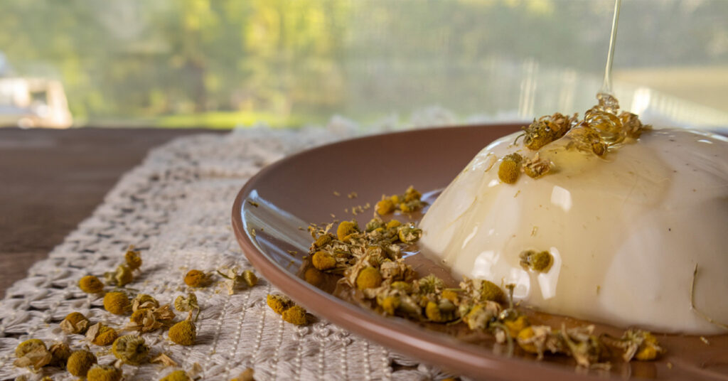 Feature image, honey chamomile panna cotta